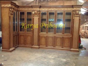 Lemari Buku Ukir Model L